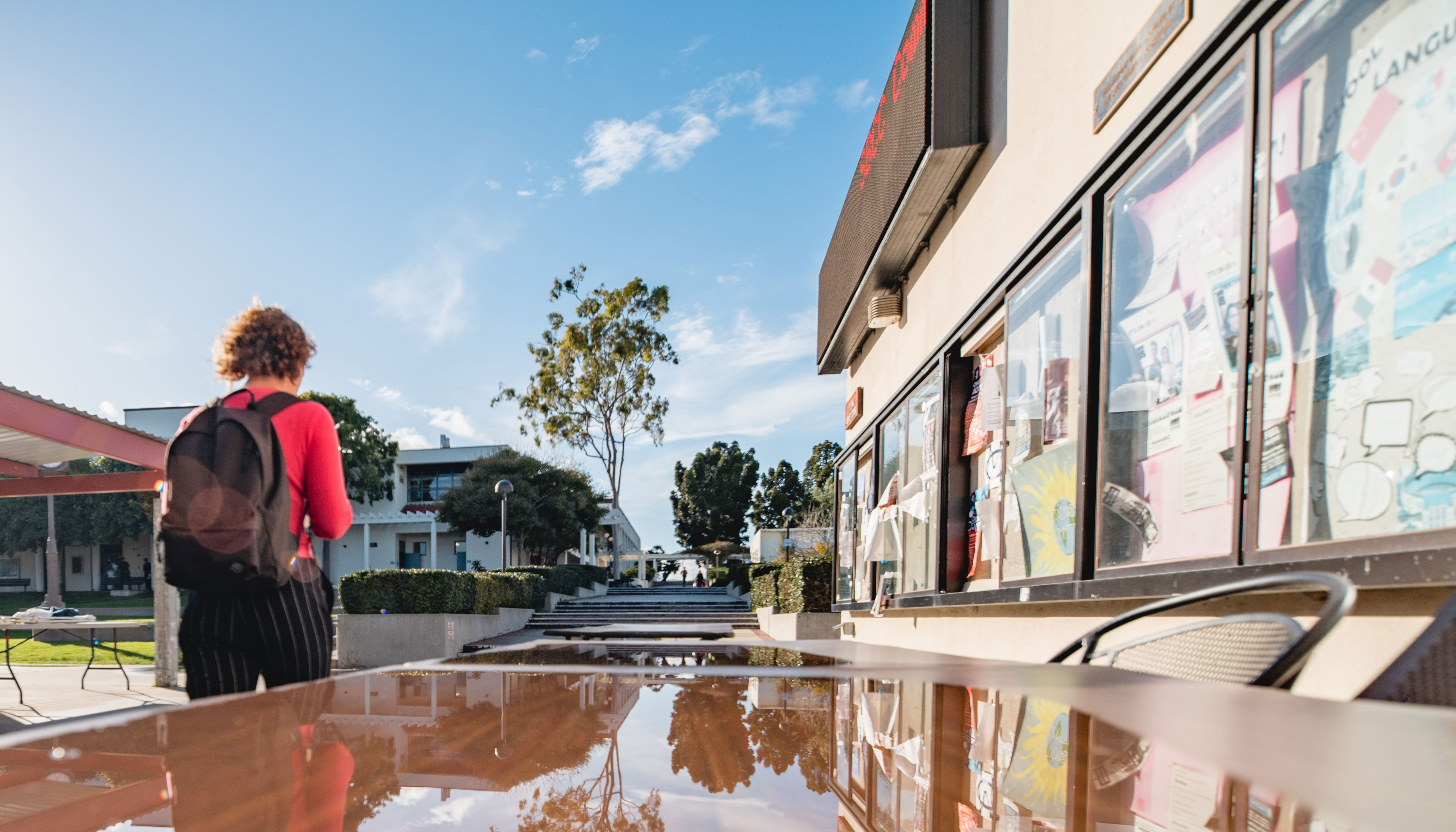 Santa Barbara City College student walks to class.